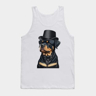 Rottweiler Funny Top Hat Tank Top